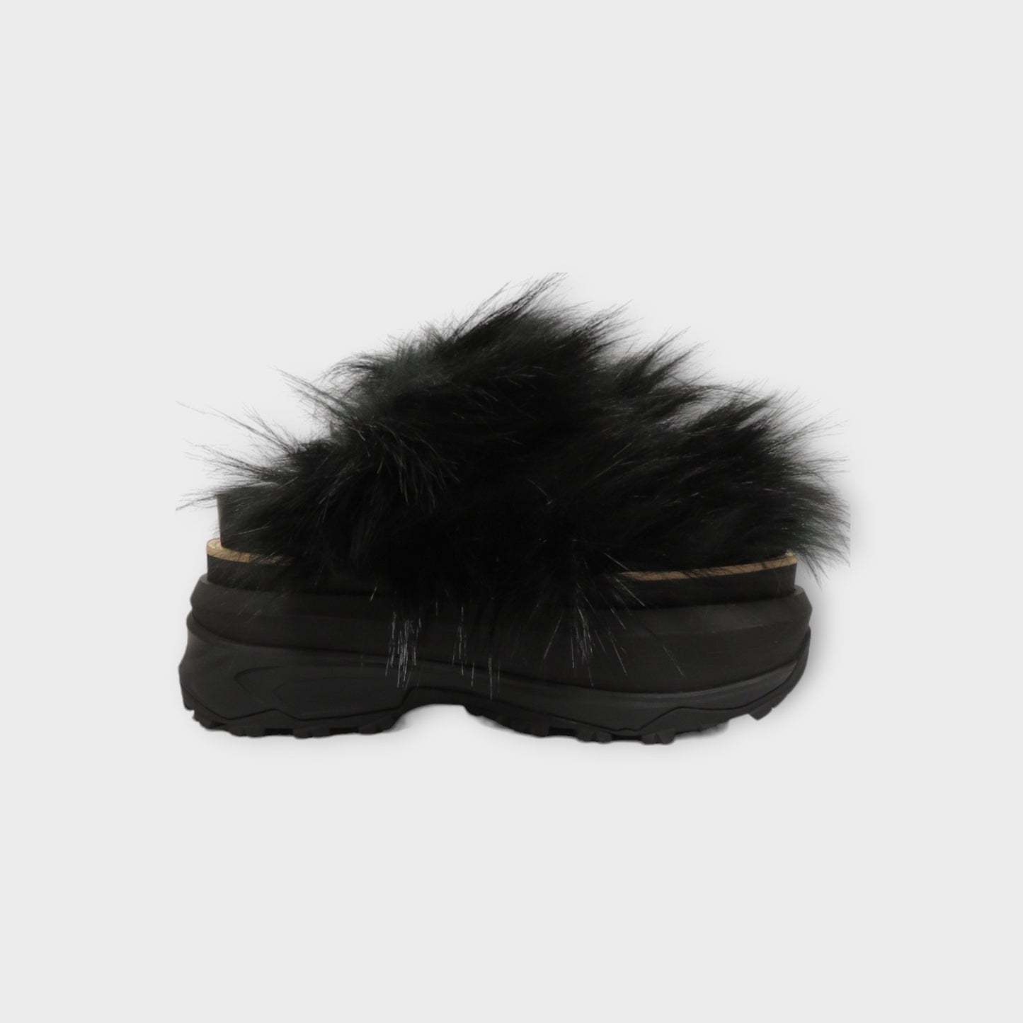 sacai Faux Fur Sandals