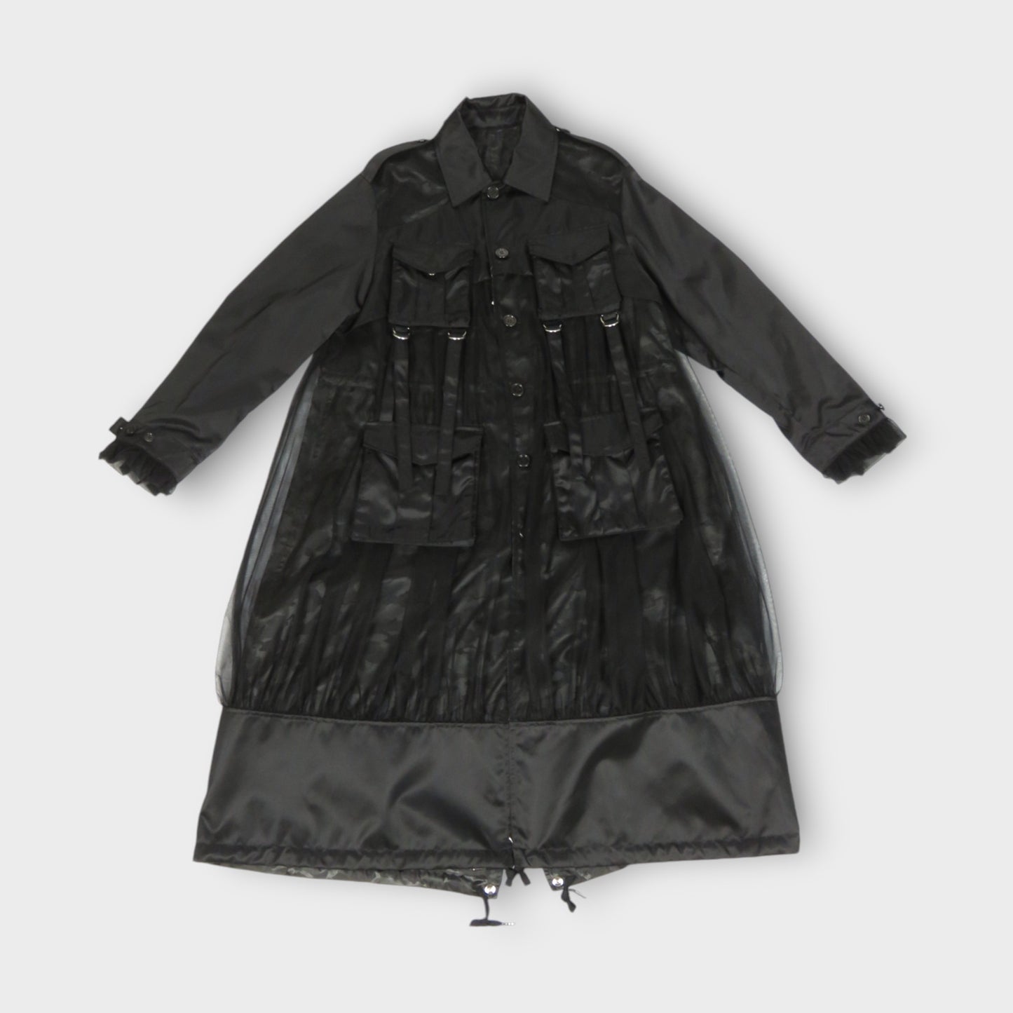 noir kei ninomiya Nylon Twill x Nylon Tulle Coat