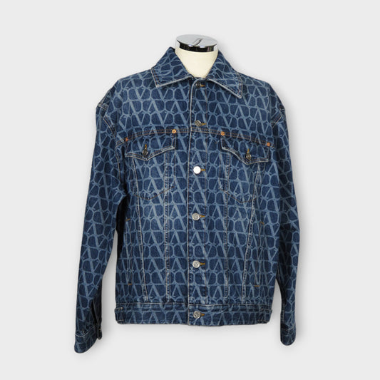 VALENTINO Denim jacket with Toile Iconographe motif