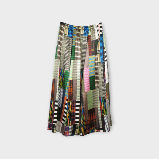 ANREALAGE PATCHWORK PRINT SKIRT