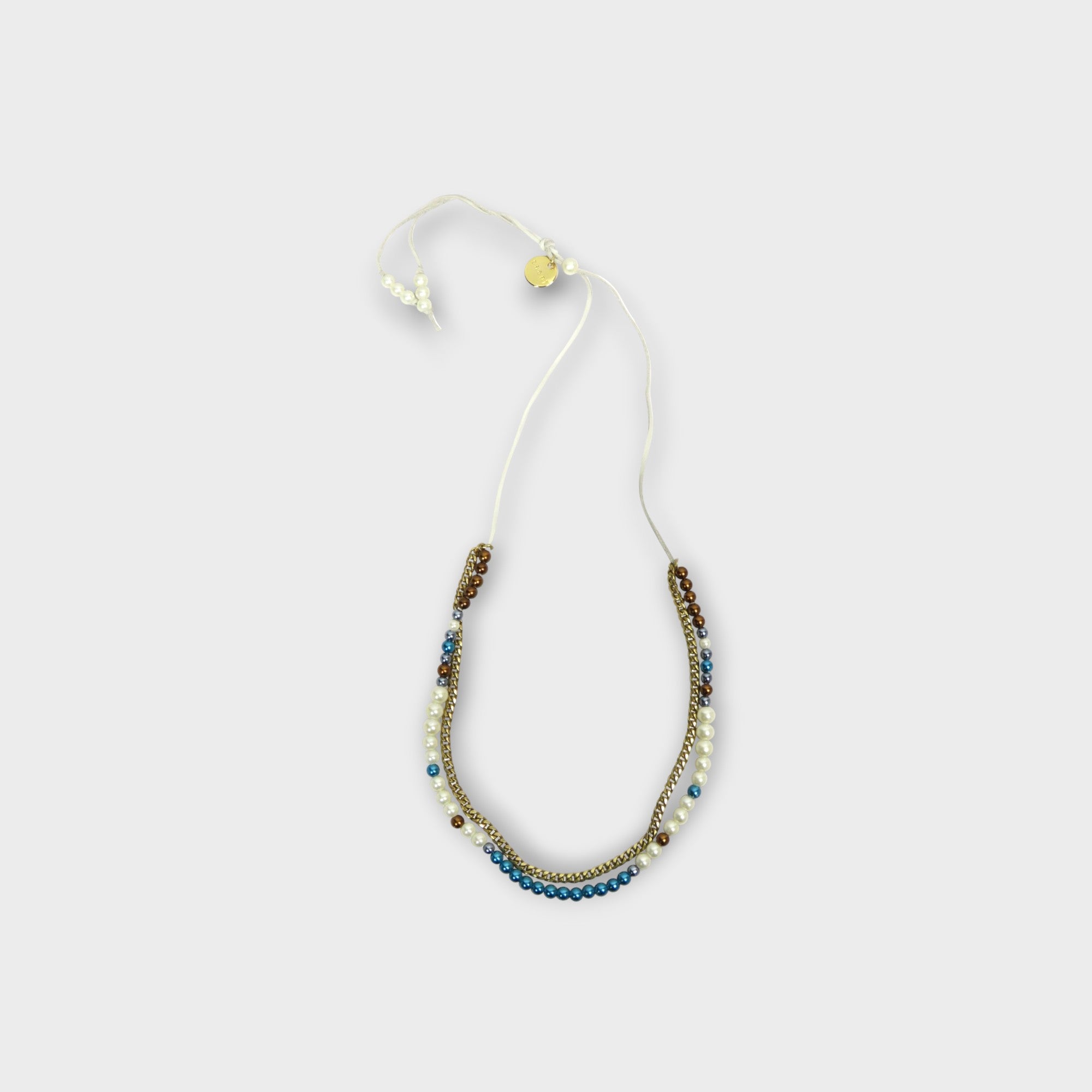 sacai Color Pearl Chain Necklace