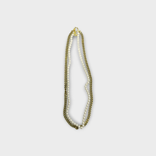 sacai Pearl Chain Long Necklace