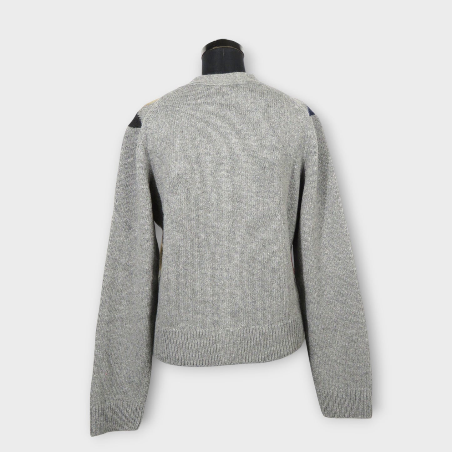 GANNI Harlequin Wool Mix Knit Cardigan