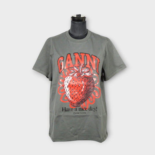 GANNI Basic Jersey Strawberry Relaxed T-shirt