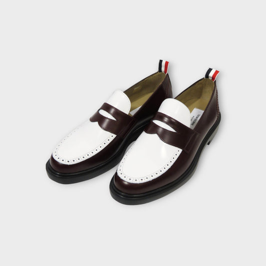 THOM BROWNE CLASSIC PENNY LOAFER W/ LIGHTWEIGHT RUBBER SOLE IN SOFT SPAZZOLATO