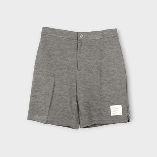 THOM BROWNE MID THIGH SHORTS IN WOOL MILANO