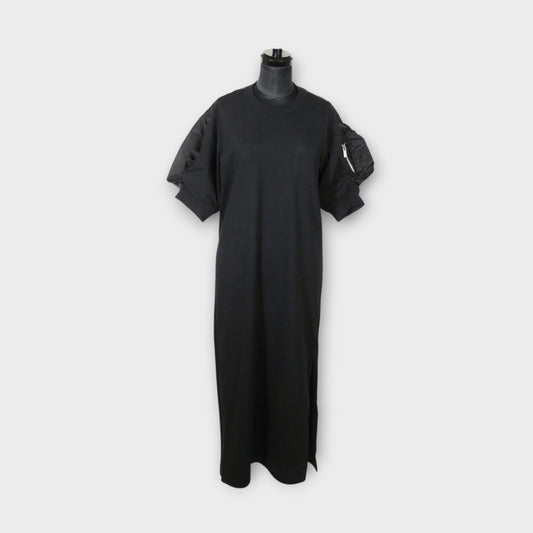 sacai Nylon Twill x Cotton Jersey Dress