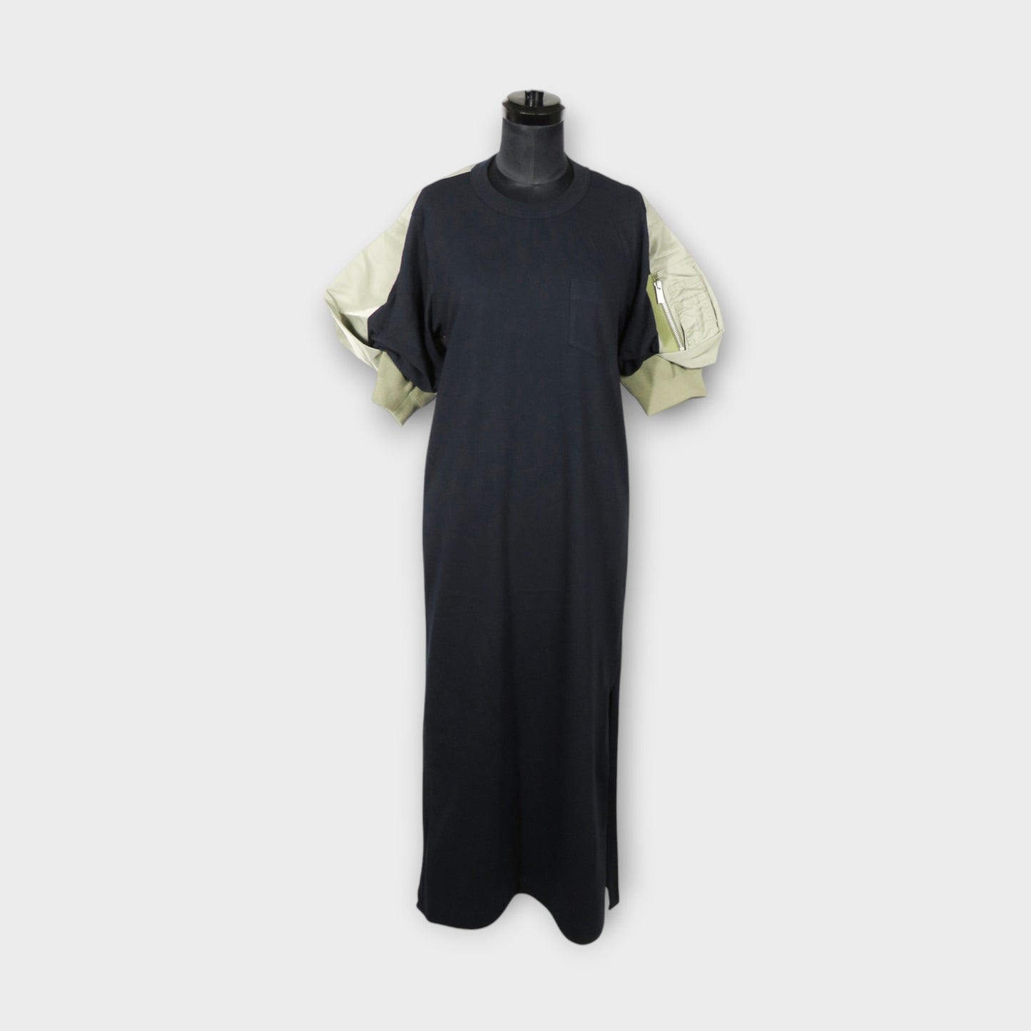 sacai Nylon Twill x Cotton Jersey Dress