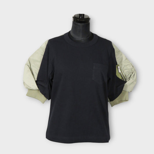 sacai Nylon Twill x Cotton Jersey T-Shirt