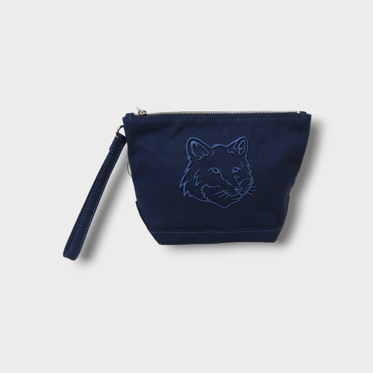 MAISON KITSUNÉ FOX HEAD ZIPPED POUCH