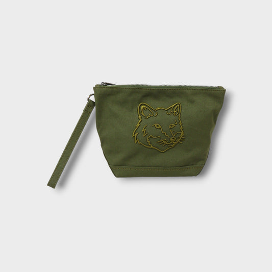 MAISON KITSUNÉ FOX HEAD ZIPPED POUCH