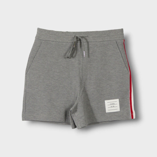 THOM BROWNE MID-THIGH SHORTS W/ RWB SIDE STRIPE IN CLASSIC PIQUE