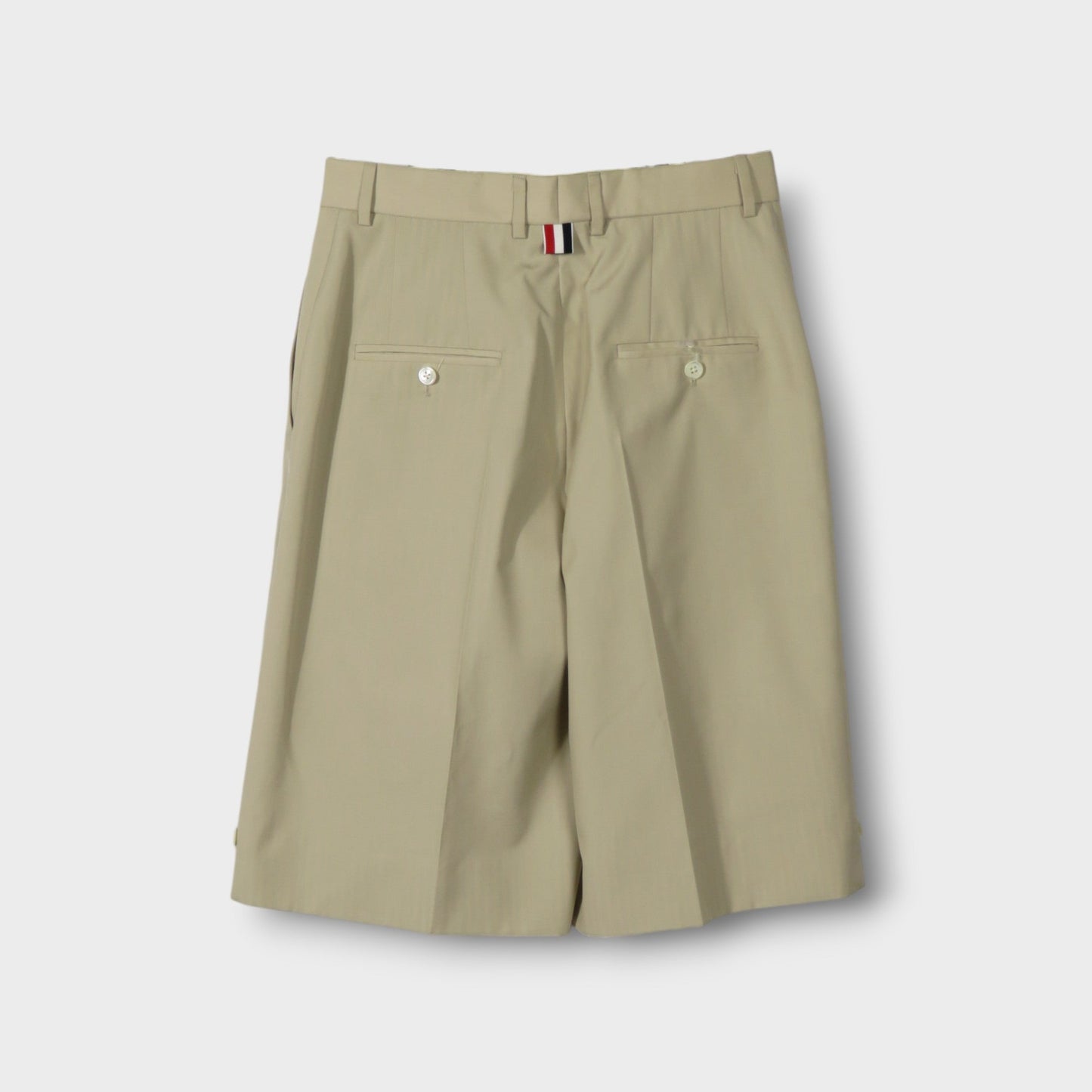 THOM BROWNE HIGH WAISTED STRAIGHT SHORT IN TYPEWRITER CLOTH