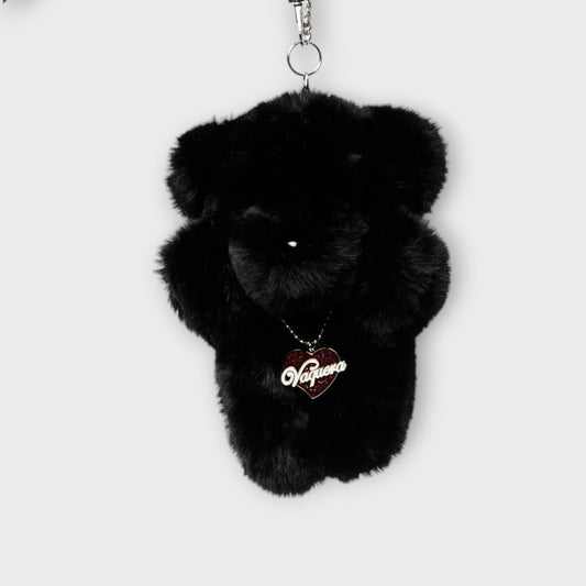 VAQUERA TEDDY BEAR KEYCHAIN BLACK SHORT FUR